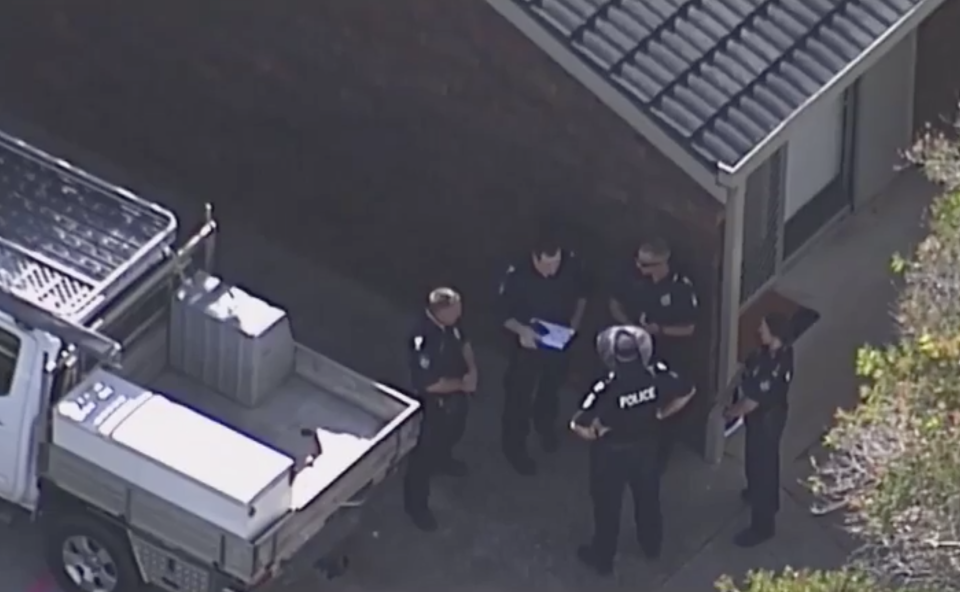 Police at the scene of a homicide investigation in Wynnum, Brisbane.