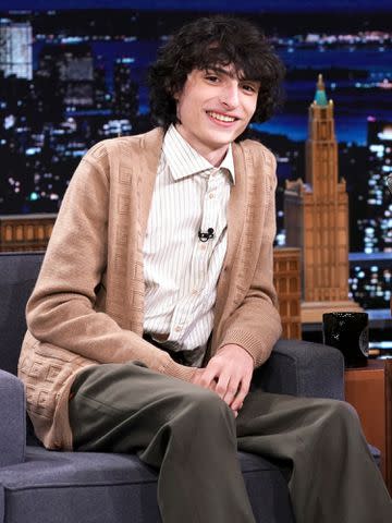 <p>Sean Gallagher/NBC/NBCU Photo Bank/Getty</p> Finn Wolfhard during an interview on 'The Tonight Show Starring Jimmy Fallon'.