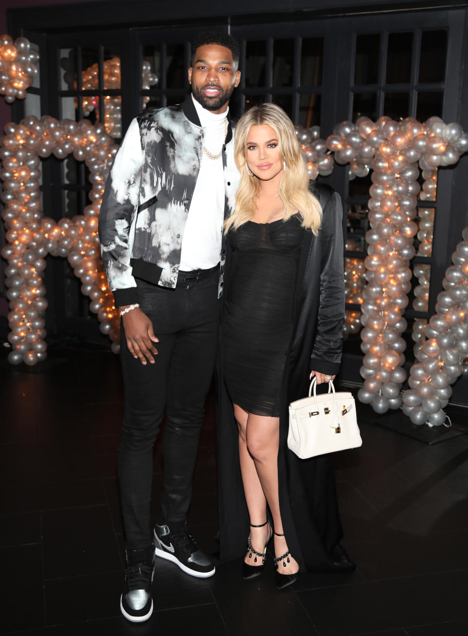 Tristan and Khloe pictured together before she gave birth and before the cheating allegations surfaced. Source: Getty