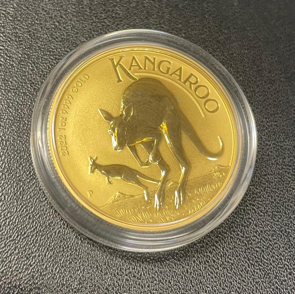 An Australian coin, valued at $2,000, that an anonymous donor dropped in a Salvation Army kettle at an Urbandale Hy-Vee store.