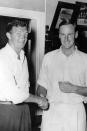 1959: Richie Benaud, shaking hands with England captain following an Australian victory.