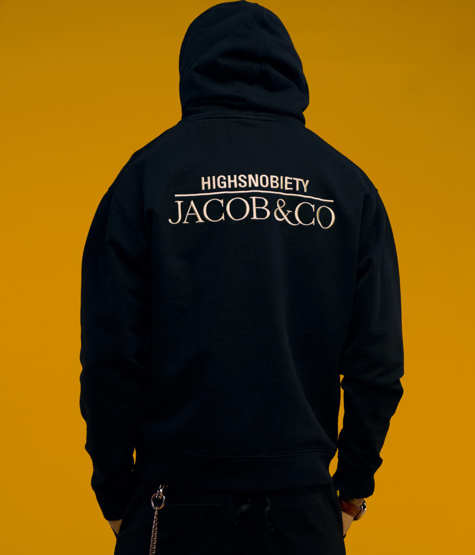 Look from the Highsnobiety x Jacob & Co. collection.