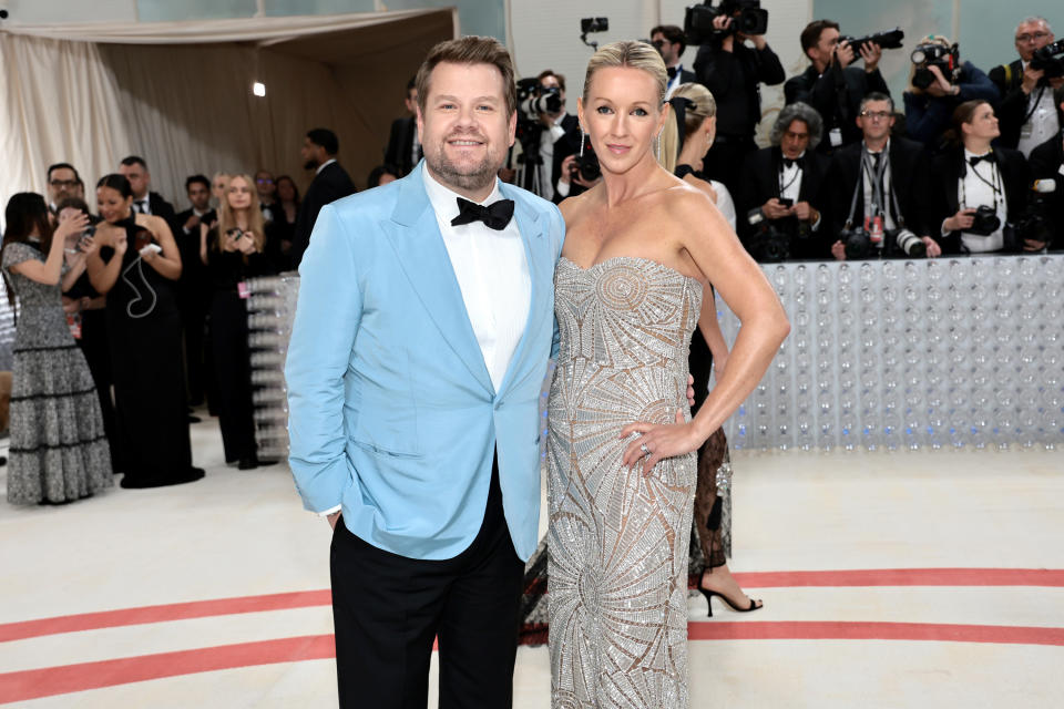 James Corden and Julia Carey