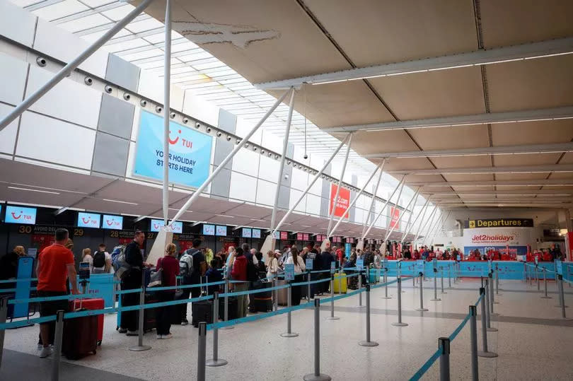 Inside the departures terminal at East Midlands Airport