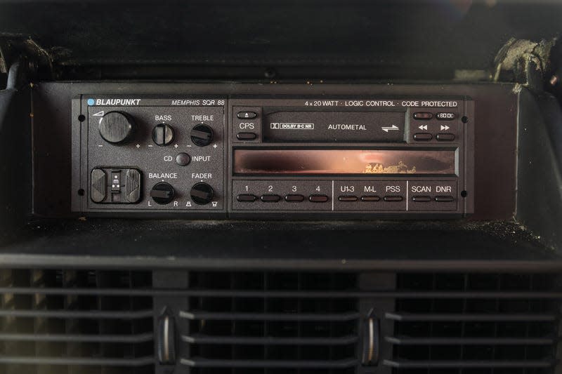 Stereo inside red Ferrari Testarossa Pininfarina Spider "Special Production."