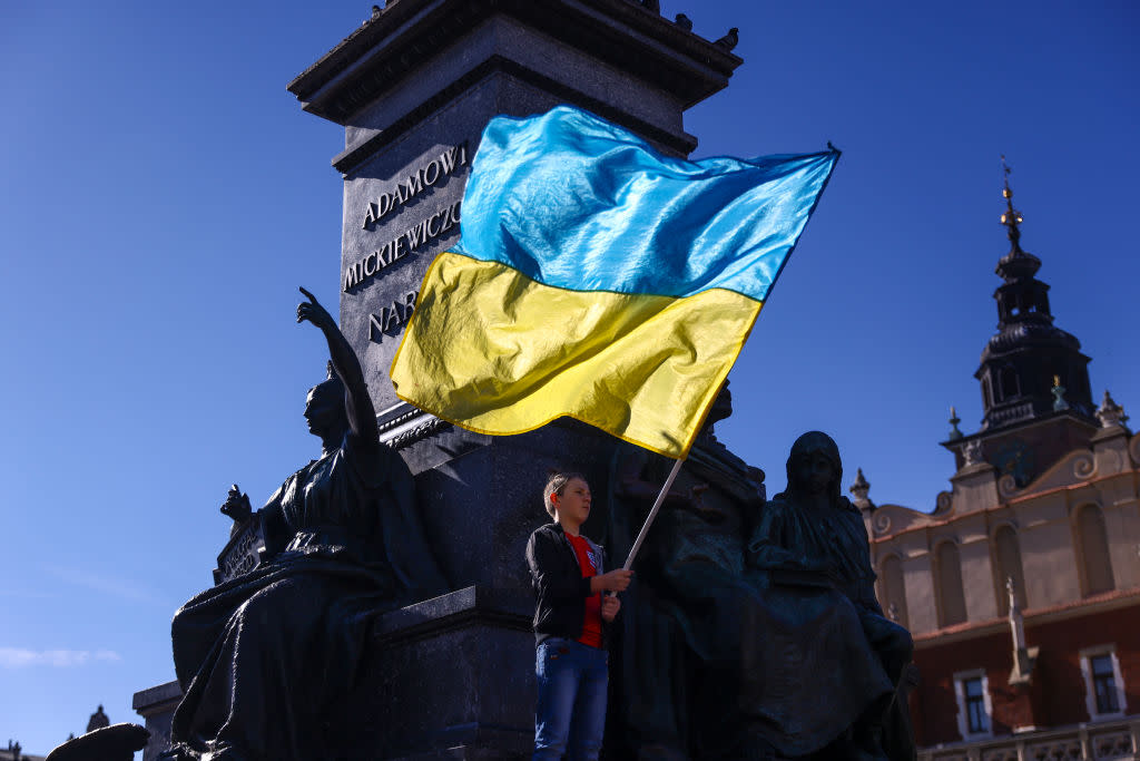 Solidarity With Ukraine Protest In Poland After Russian Missile Assault