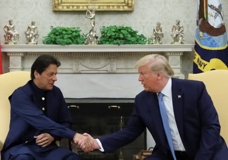 U.S. President Trump meets with Pakistan’s Prime Minister Khan at the White House in Washington