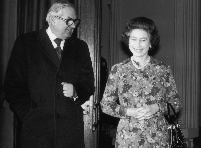 James Callaghan and the Queen share a joke (Picture: PA)