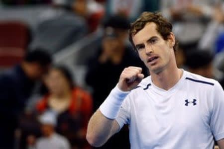 Tennis - China Open men's singles final - Beijing, China - 09/10/16. Britain's Andy Murray celebrates after defeating Bulgaria's Grigor Dimitrov. REUTERS/Thomas Peter