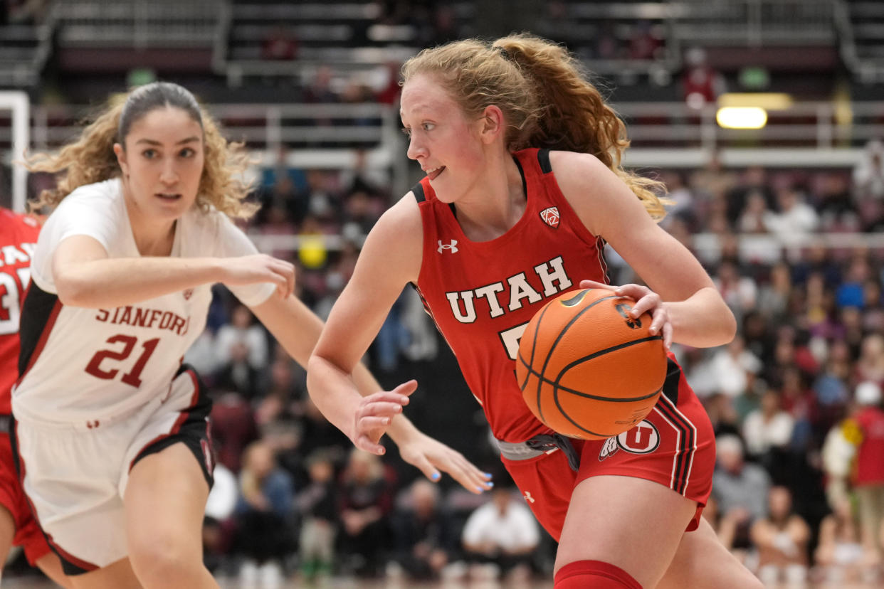 Utah guard Gianna Kneepkens averaged 15.3 points per game last season. (Darren Yamashita/USA TODAY Sports)