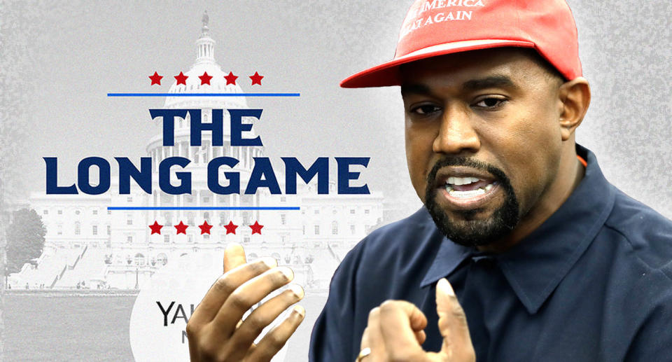 Kanye West. (Photo illustration: Yahoo News; photos: AP(2), Getty Images)