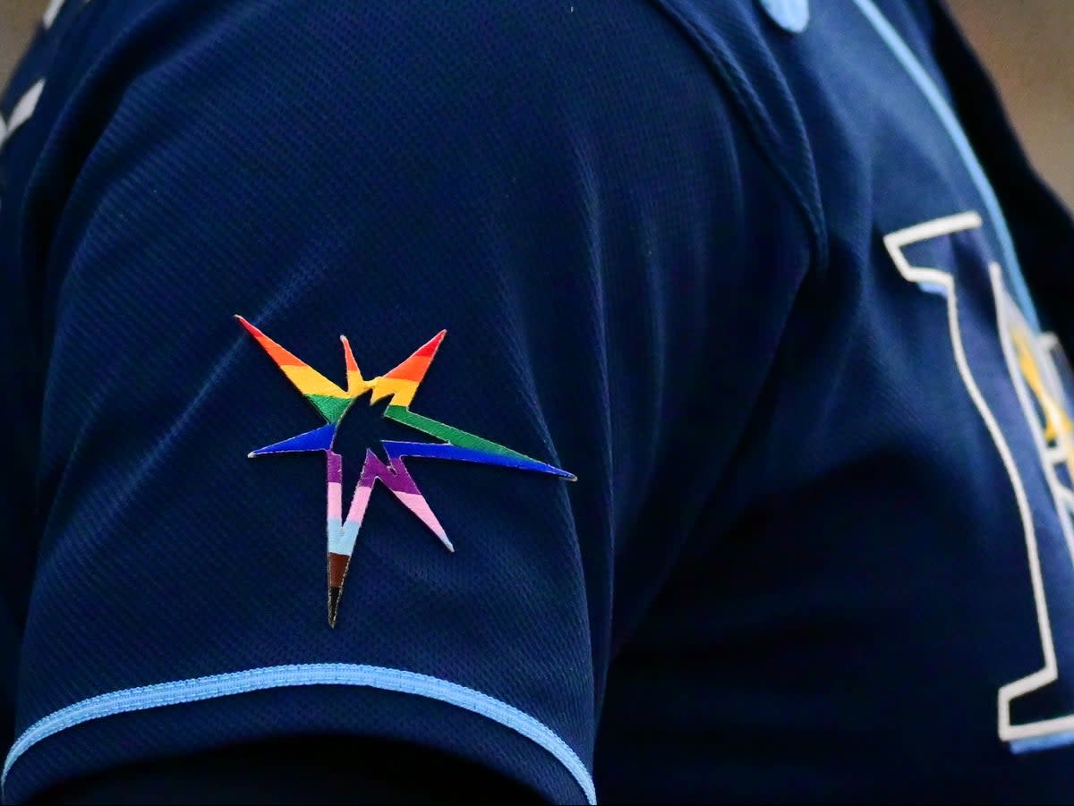 The Tampa Bay Rays pride burst logo  (Getty Images)