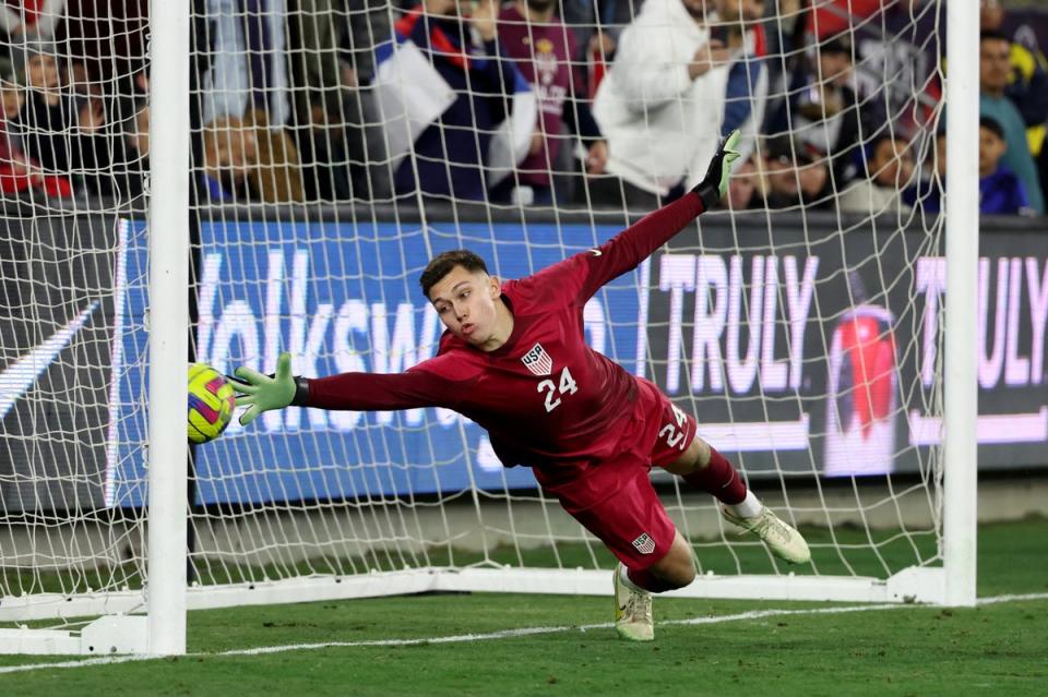 Blues goalkeeper Gabriel Slonina also set a new record as he made his senior USA debut (USA TODAY Sports)