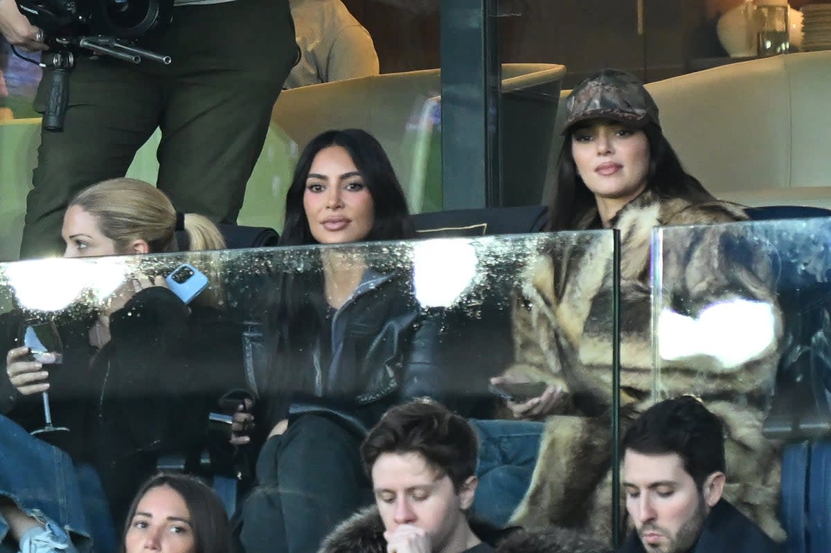 Kim Kardashian and Kendall Jenner in Paris on Sunday to watch Paris Saint-Germain play Stade Rennes (Anadolu Agency via Getty Images)