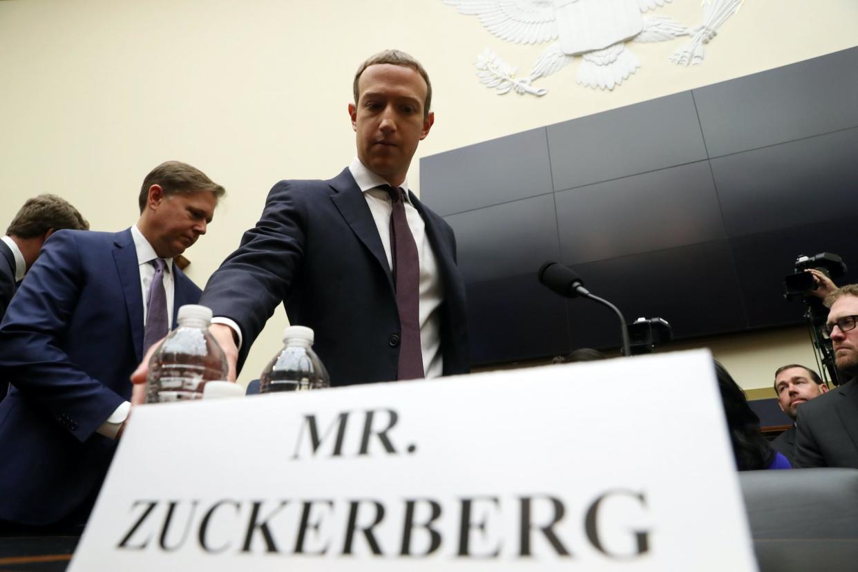 Facebook co-founder and CEO Mark Zuckerberg arrives to testify before the House Financial Services Committee in the Rayburn House Office Building on Capitol Hill October 23, 2019 in Washington, DC: Chip Somodevilla/Getty Images