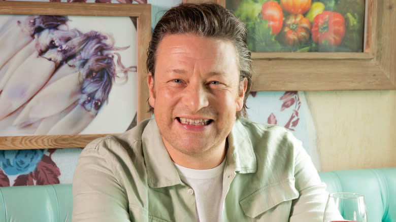 Jamie Oliver smiles
