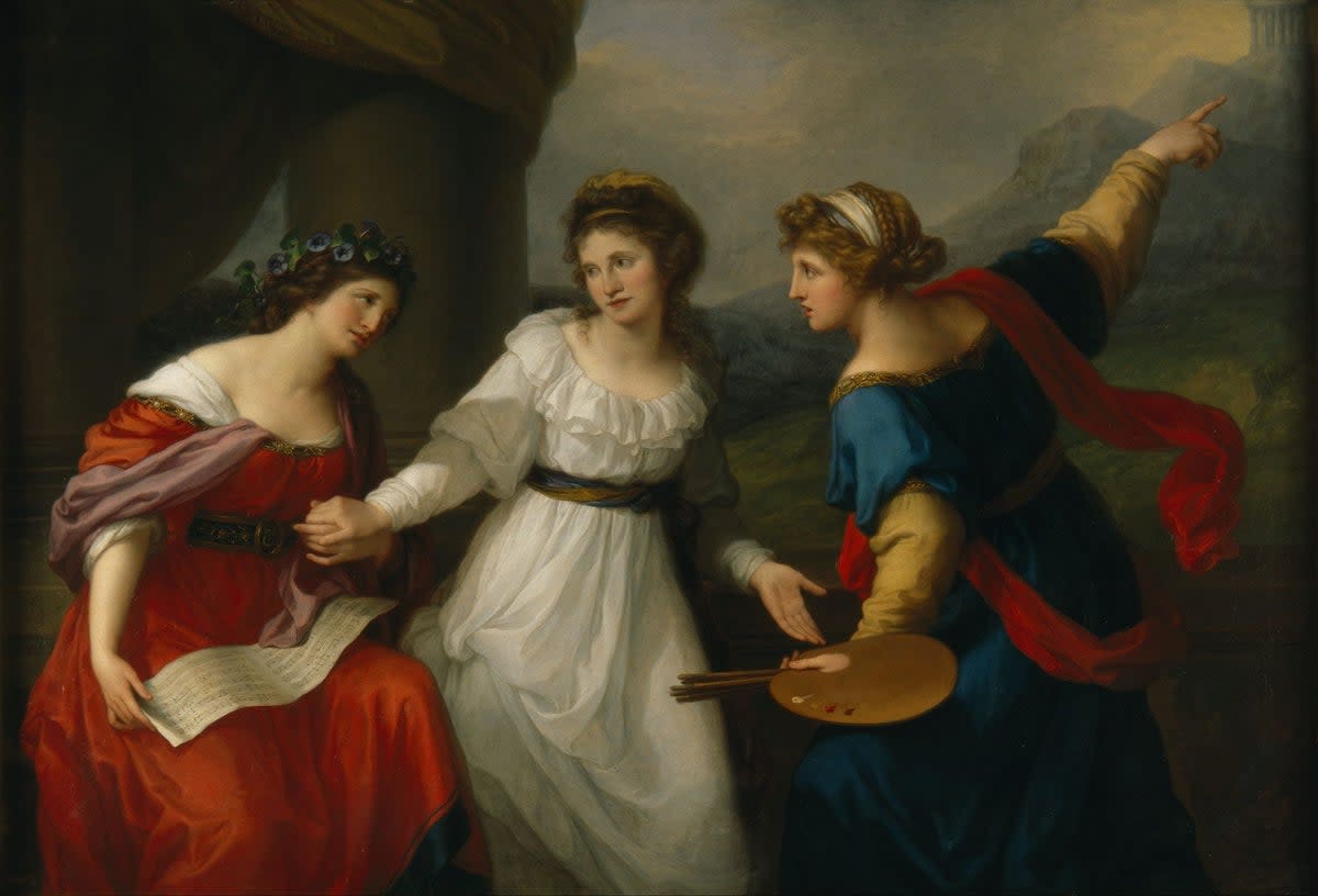 Self-portrait of the artist hesitating between the Arts of Music and Painting by Angelica Kauffman, 1794 (John Hammond)