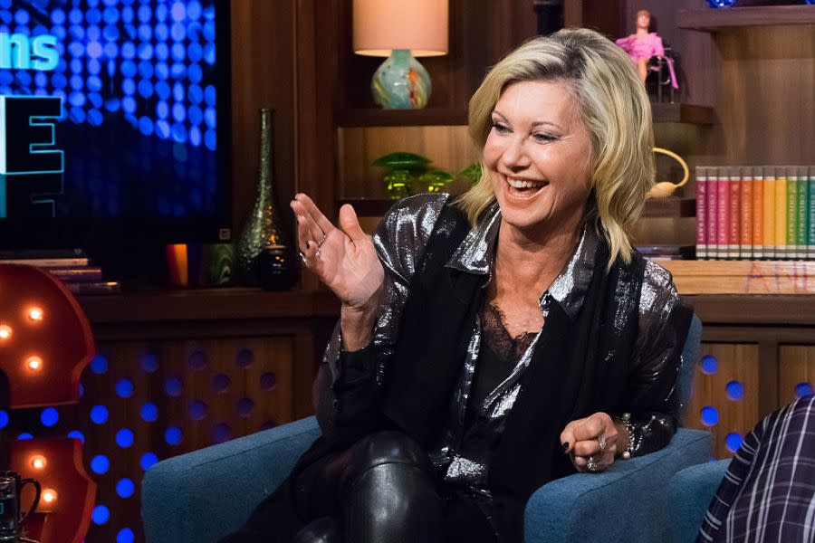WATCH WHAT HAPPENS LIVE -- Pictured: Olivia Newton-John -- (Photo by: Charles Sykes/Bravo/NBCU Photo Bank/NBCUniversal via Getty Images)