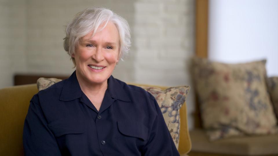 Glenn Close en “The Me You Can’t See”, una serie documental original de Apple TV+ cocreada y producida por Oprah Winfrey y el Príncipe Harry (cortesía de Apple TV)