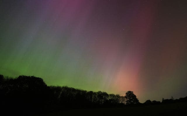 The light show glows on the horizon over Basingstoke