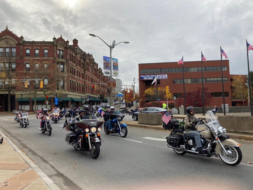 A Veterans Day motorcade was held in Fall River in 2020.