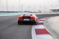 <p>Nevertheless, Lamborghini confined our first drive to breakneck tours around the 15 turns of the 3.5-mile Bahrain Formula 1 circuit. Not that the roads in Bahrain would have revealed much. At its estimated top speed of 202 mph, the Evo would cross the entire country on flat, straight roads in less than 12 minutes.</p>