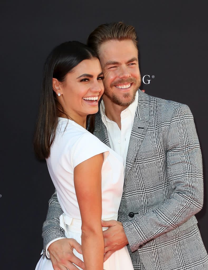 Hayley Erbert (L) and dancer/TV personality Derek Hough attend the Television Academy's Choreography Peer Group Celebration at Saban Media Center on August 27, 2017 in North Hollywood, California