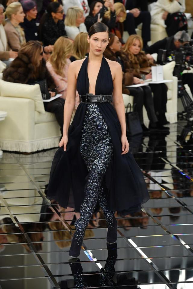 Kendall Jenner models Chanel's couture collection, which was