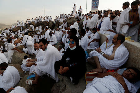 Muslim pilgrims gather on Mount Mercy on the plains of Arafat during the annual haj pilgrimage, outside the holy city of Mecca, Saudi Arabia August 20, 2018. REUTERS/Zohra Bensemra