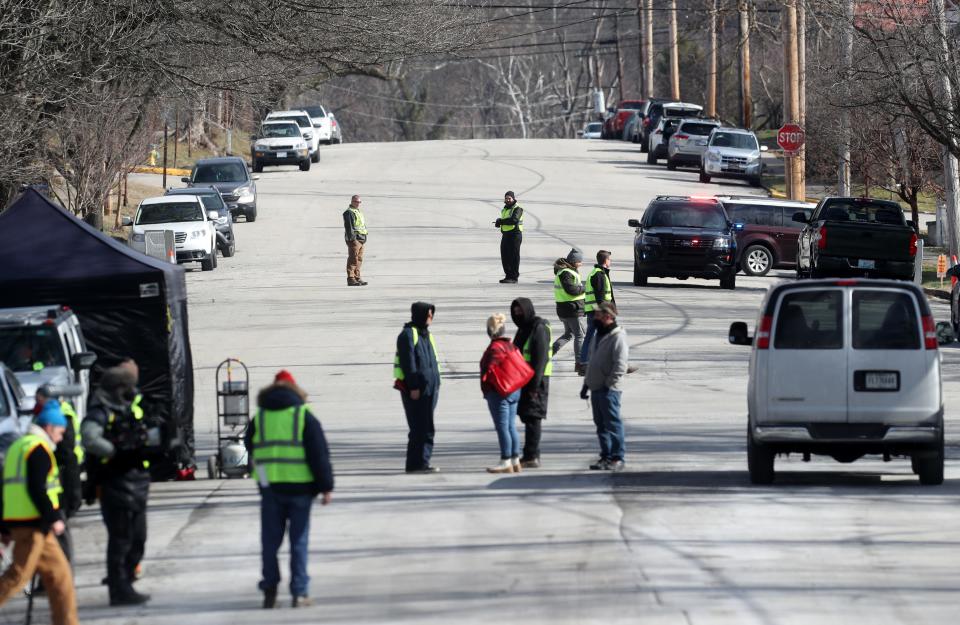 Ethan Hawke’s ‘Wildcat’ was filming in Frankfort Wednesday near the Capitol.Feb. 1, 2023