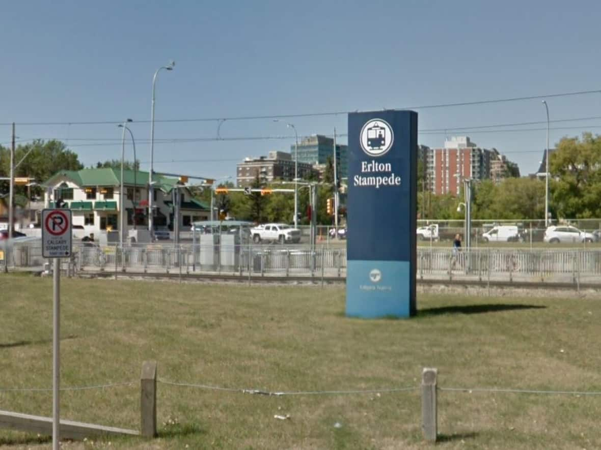 A man was fatally struck by a CTrain early Friday morning at the Erlton/Stampede station. (Google Maps - image credit)