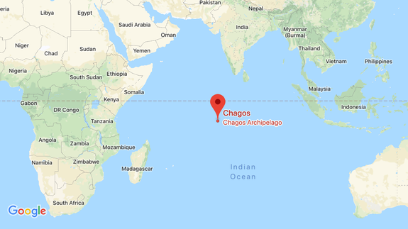 The isolated Chagos archipelago,.