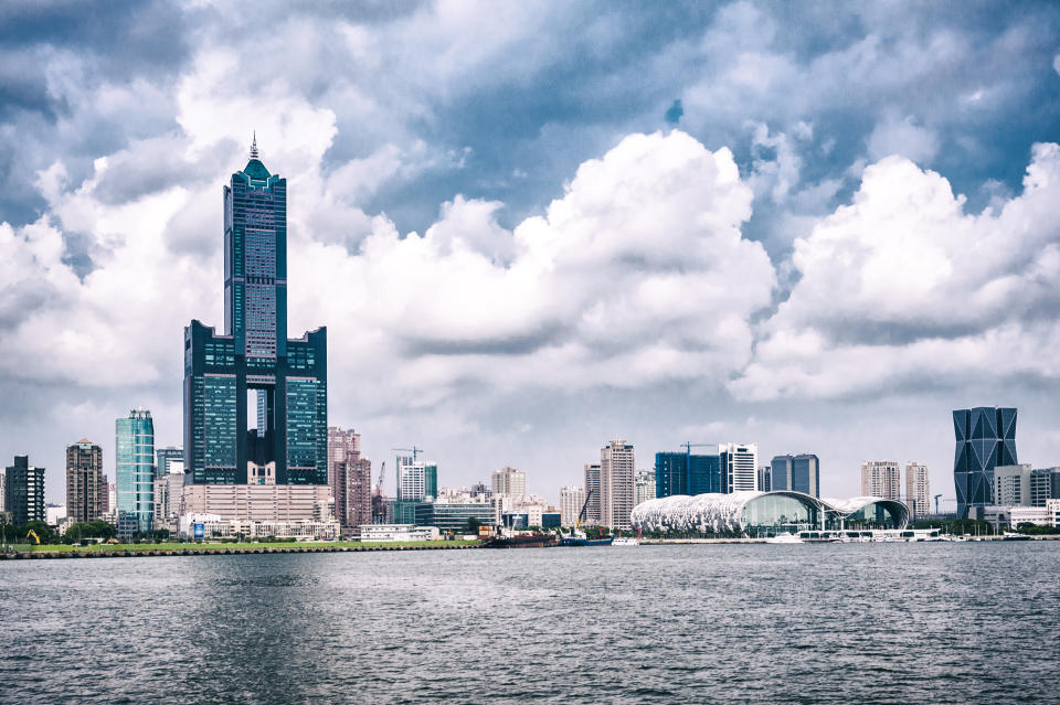 KAOHSIUNG -TAIWAN, AUGUST 1: Kaohsiung cargo ship off the coast have to get into port, the world's fourteenth largest port in Kaohsiung, August 1, 2016 in Kaohsiung, Taiwan