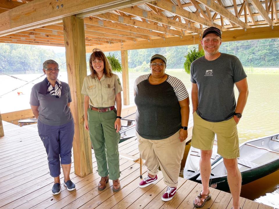 Stephanie Swepson-Twitty, Lisa Jennings, Lavita Logan and Jason McDougald, who spearheaded the Old Fort Trails project.
