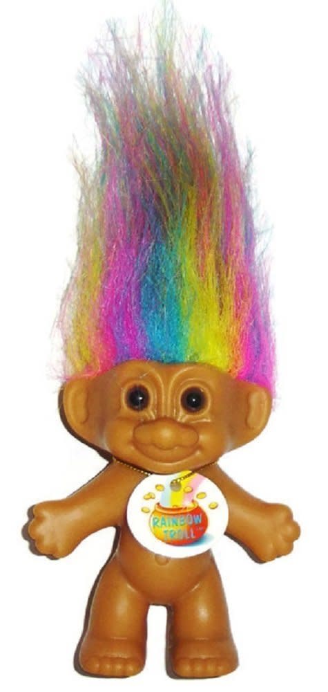 Troll doll with rainbow hair