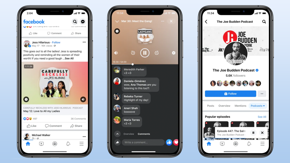 Facebook is launching podcasts.