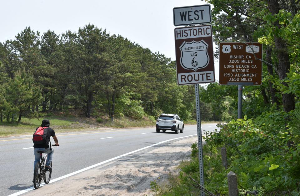 The start of a long road trip in Provincetown on U.S. Route 6, which begins there and goes cross country ending in Long Beach California.