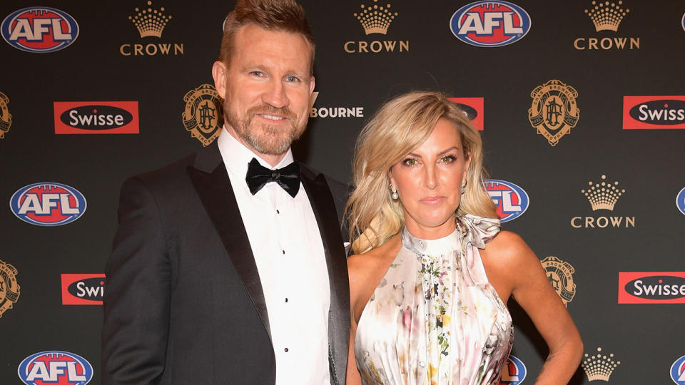 Nathan and Tania Buckley, pictured here at the 2018 Brownlow Medal. 