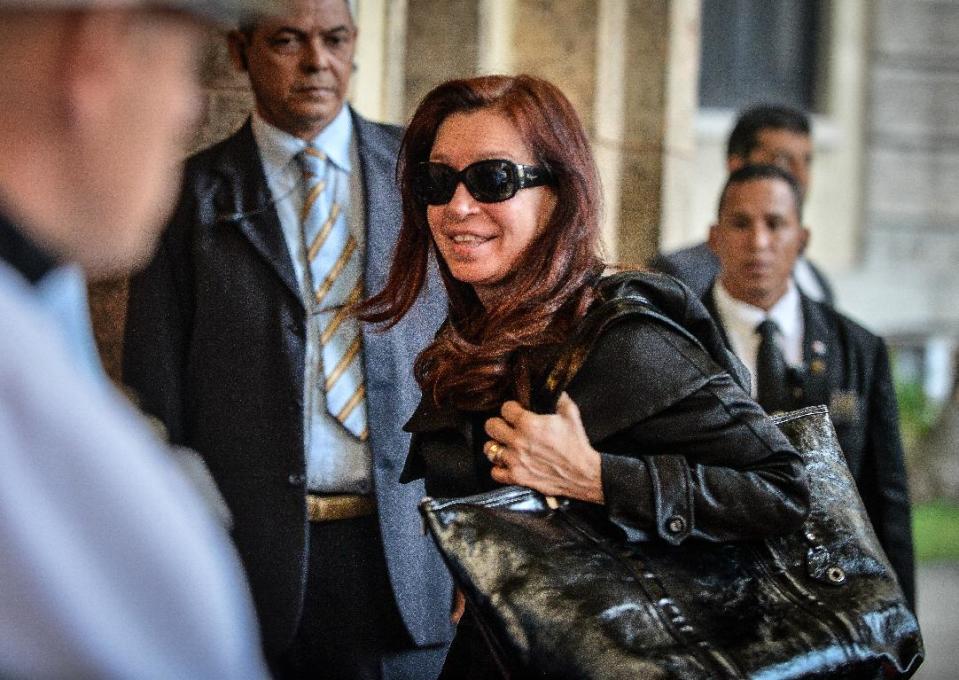 La presidenta argentina Cristina Fernández de Kirchner llega a La Habana el 25 de enero de 2014 para asistir a la cumbre de la CELAC, los días 28 y 29 de enero