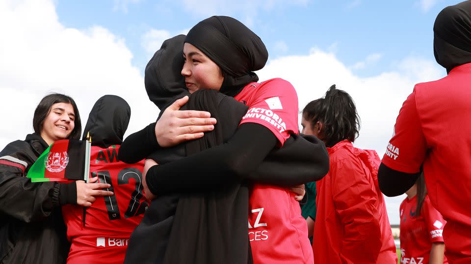 The Afghan Women's Team took on Football Empowerment during The Hope Cup on July 18, 2023 in Melbourne, Australia.  - Kelly Defina/Getty Images
