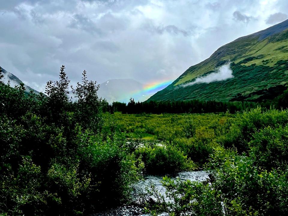 Mark Condit of Manteca used an Apple iPhone 13 to photograph the clouds and a faint rainbow near Johnson Lake in Alaska.