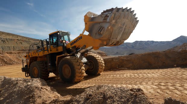 Wheel loader at Mountain Pass rare earths mine