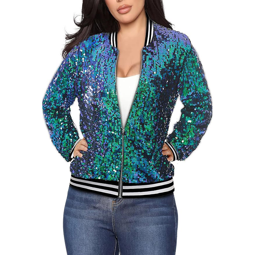 Sequin Bomber Jacket