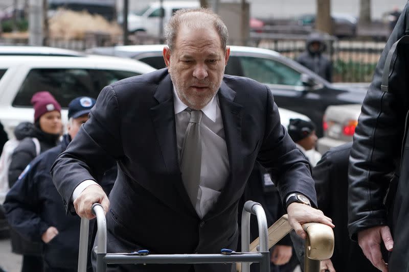 Film producer Harvey Weinstein arrives at New York Criminal Court for his ongoing sexual assault trial in the Manhattan borough of New York City