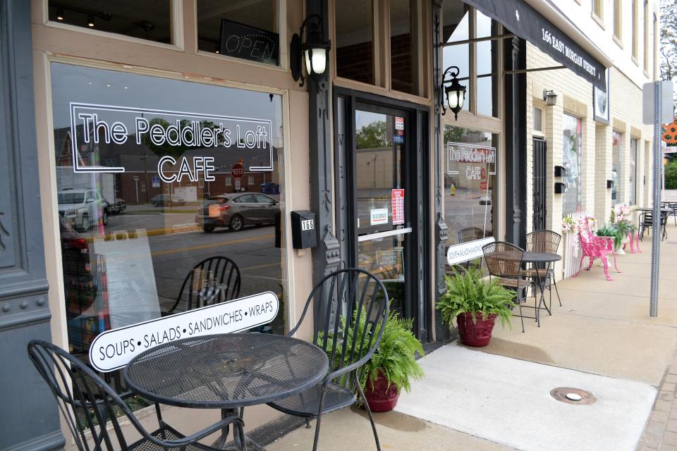 The Peddler's Loft Café is located at 166 E. Morgan St., Martinsville.