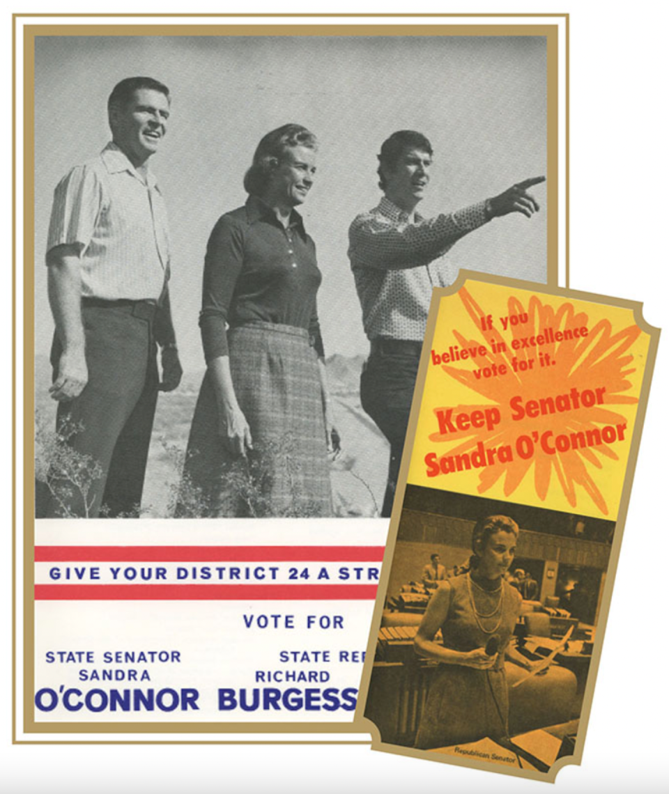 Pamphlets related to Sandra Day O’Connor’s campaign for the Arizona state Senate. <a href="https://www.supremecourt.gov/visiting/exhibitions/SOCExhibit/Section2.aspx" rel="nofollow noopener" target="_blank" data-ylk="slk:U.S. Supreme Court;elm:context_link;itc:0;sec:content-canvas" class="link ">U.S. Supreme Court</a>