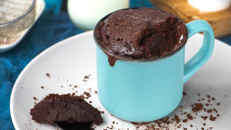 Microwaved chocolate cake