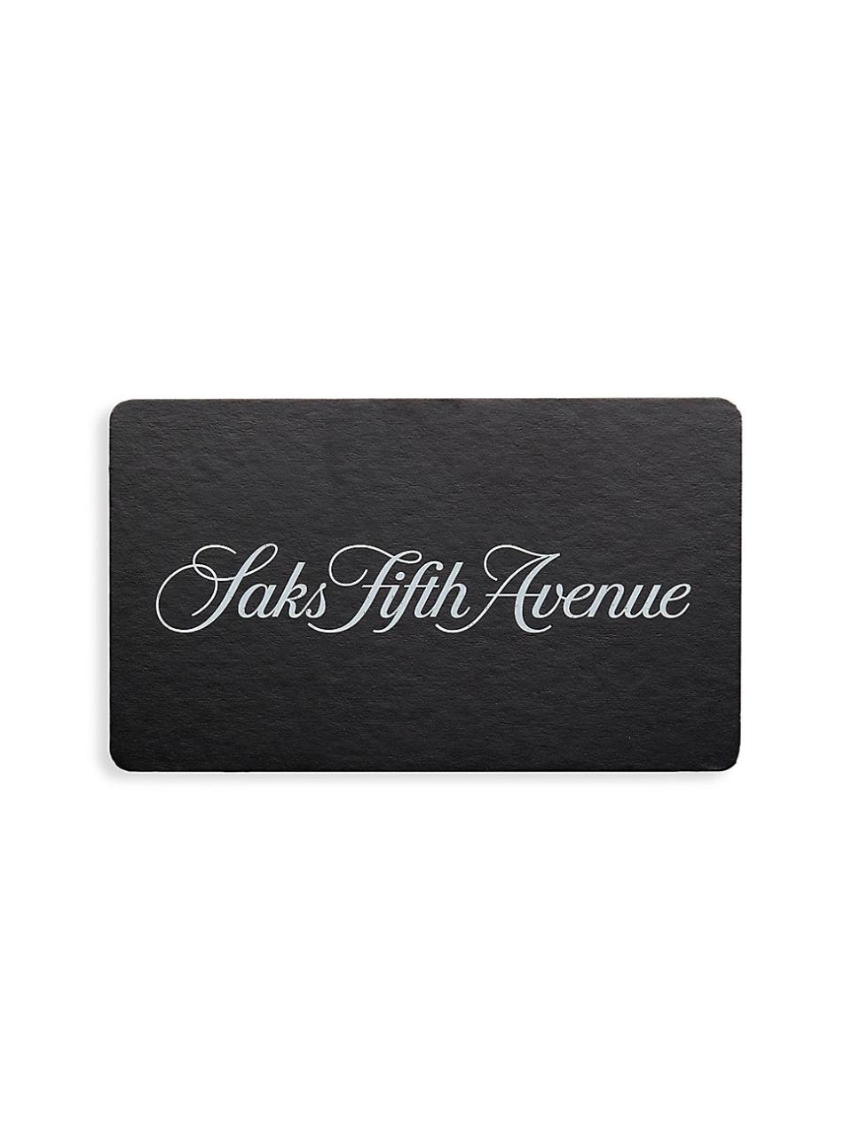 <p><a href="https://go.redirectingat.com?id=74968X1596630&url=https%3A%2F%2Fwww.saksfifthavenue.com%2Fproduct%2Fsaks-fifth-avenue-signature-gift-card-0400015611823.html&sref=https%3A%2F%2Fwww.esquire.com%2Flifestyle%2Fg41019151%2Fbest-gift-cards-online%2F" rel="nofollow noopener" target="_blank" data-ylk="slk:Shop Now;elm:context_link;itc:0;sec:content-canvas" class="link ">Shop Now</a></p><p>Gift Card</p><p>saksfifthavenue.com</p><p>$150.00</p>