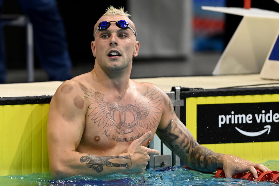 Kyle Chalmers, pictured here after the 100m butterfly final at the Australian swimming championships.