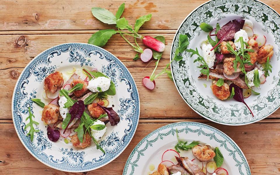 lamb sweetbreads with crispy lamb breast and ricotta recipe